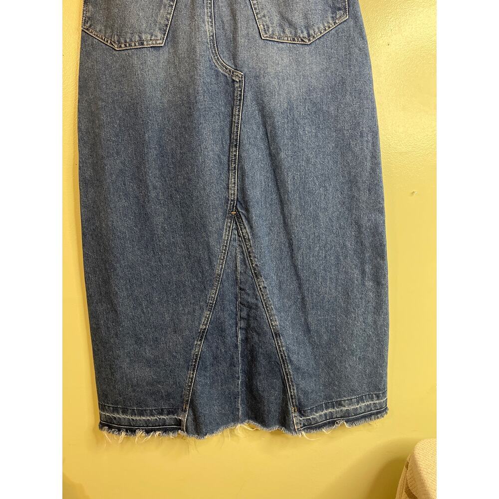 Gap denim maxi front slit raw hem skirt, Medium indigo, size 4, Y2K, Boho - Picture 15 of 15